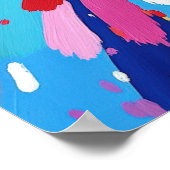 Art mural abstrait expressionniste coloré (Coin)