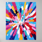 Art mural abstrait expressionniste coloré (Devant)