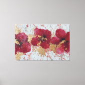 Art mural abstrait Fleur rouge et or (Recto)