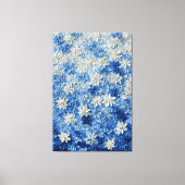 Art mural abstrait floral bleu et blanc (Recto)