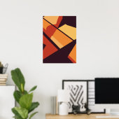 Art mural abstrait géométrique chaud (Bureau à domicile)