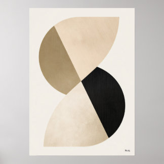 Art mural abstrait géométrique minimaliste Japandi