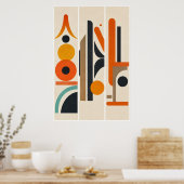Art mural abstrait géométrique moderne (Cuisine)