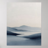 Art mural abstrait horizon indigo doux (Devant)