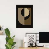 Art mural abstrait Luxe Japandi Eclipse 14 (Bureau à domicile)