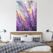Art mural abstrait marbré or lavande violet (Insitu(Chambre))
