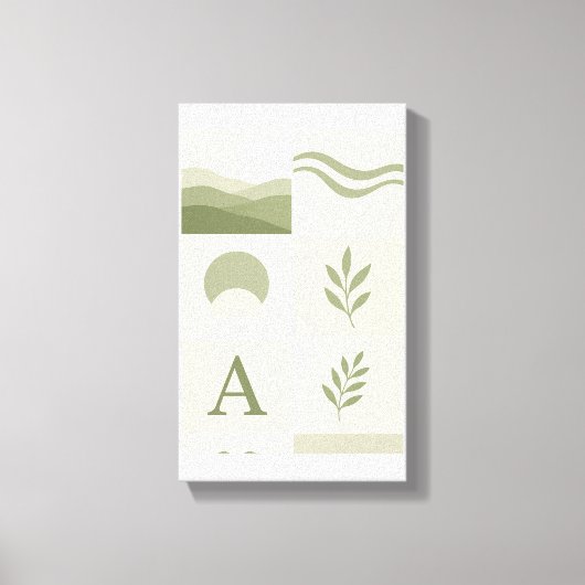 Art mural abstrait minimaliste vert sauge (Recto)