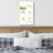 Art mural abstrait minimaliste vert sauge (Insitu(Chambre))