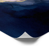 Art mural abstrait moderne bleu marine or (Coin)
