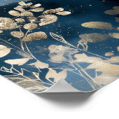 Art mural abstrait moderne bleu marine or (Coin)
