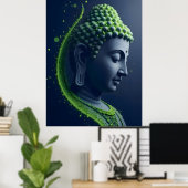 Art mural abstrait moderne | Profil de Bouddha (Bureau à domicile)