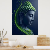 Art mural abstrait moderne | Profil de Bouddha (Cuisine)