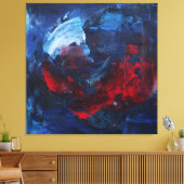Art mural abstrait rouge bleu audacieux (Insitu(Salon))