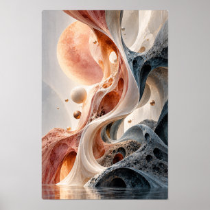 Art mural abstrait surréaliste Celestial Flow en o
