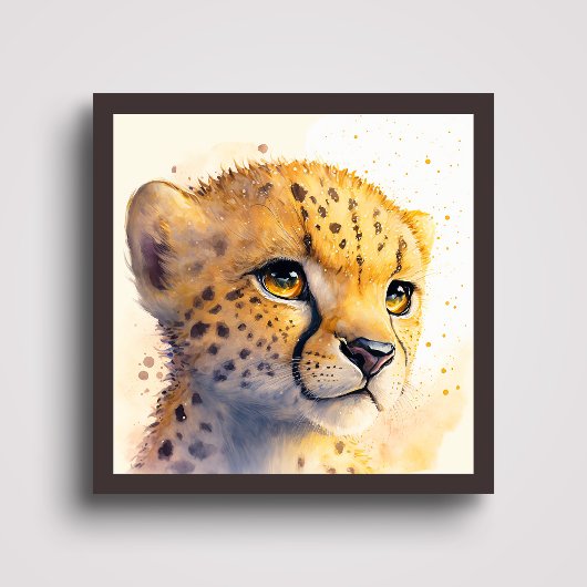 Art mural aquarelle de guépard imprimable