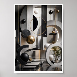 Art mural architectural 3D moderne
