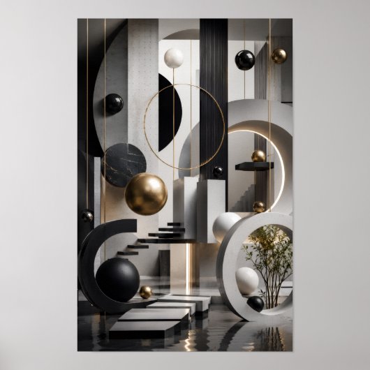 Art mural architectural 3D moderne (Devant)