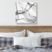 Art mural aux lignes fluides abstraites – Art liné (Insitu(Chambre))