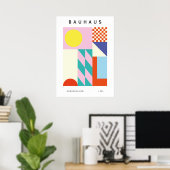 Art mural Bauhaus moderne rose jaune (Bureau à domicile)