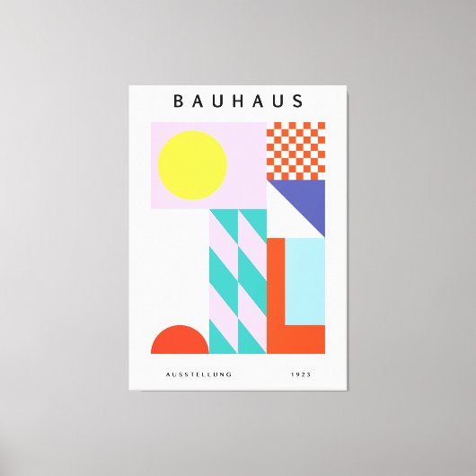 Art mural Bauhaus moderne rose jaune (Recto)
