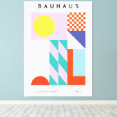 Art mural Bauhaus moderne rose jaune (Insitu (Plancher de Bois))