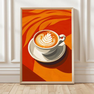 Art mural bohème de tasse à café, Affiche de café,