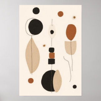 Art mural botanique abstrait minimaliste | Neutre 