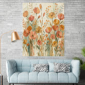 Art mural botanique de fleurs abstraites fantaisis