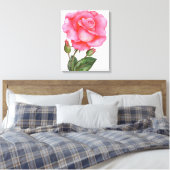 Art mural botanique Rose rose florale Fleur (Insitu(Chambre))