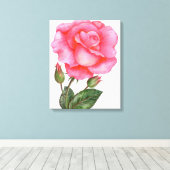 Art mural botanique Rose rose florale Fleur (Insitu (Plancher de Bois))