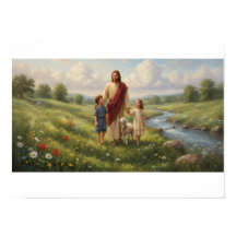Art mural chrétien Jésus avec des enfants | Art de