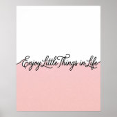 Art mural citation Enjoy Life rose et blanc (Devant)
