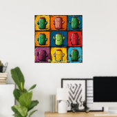 Art mural de cactus pop art personnalisable (Bureau à domicile)