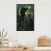Art mural de chat noir, Art gothique de chat de ja (Cuisine)