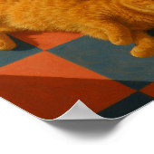 Art mural de chat orange esthétique moderne pour a (Coin)