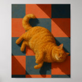 Art mural de chat orange esthétique moderne pour a (Devant)