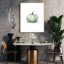 Art mural de citrouille vert sauge aéré | Minimali