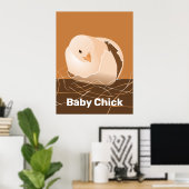 Art mural de cuisine orange poussin bébé (Bureau à domicile)