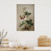 Art mural de fraise imprimable, Antique (Cuisine)