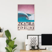 Art mural de la plage de Zicatela, impression côti (Bureau à domicile)