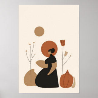 Art mural de maternité minimaliste | Grossesse abs