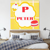 Art mural de monogramme de nom et initiale personn (Insitu(Chambre))