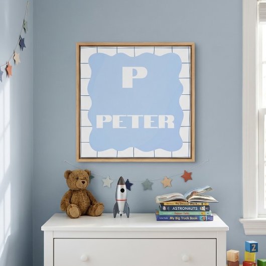 Art mural de monogramme de prénom et initiale pers