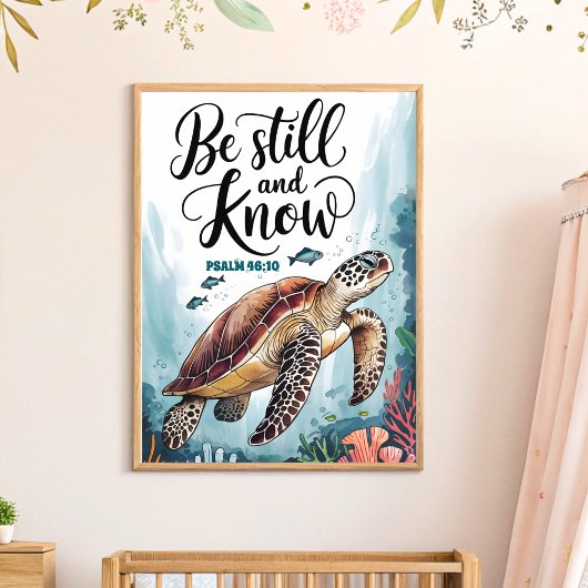 Art mural de nurserie chrétien 'Be Still and Know'