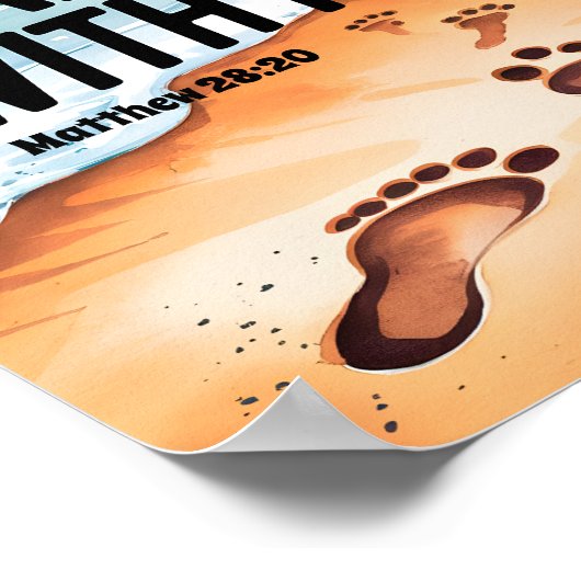 Art mural de nurserie chrétien Jésus Marche avec M (Coin)