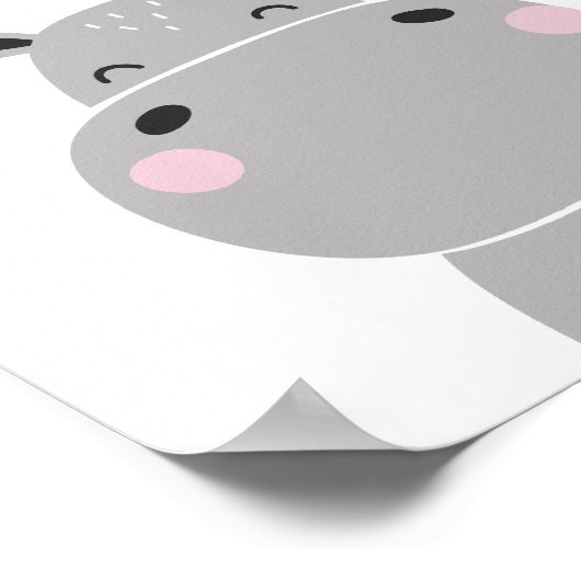 Art mural de pépinière d'hippopotame (Coin)