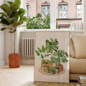Art mural de plantes d'intérieur à l'aquarelle