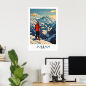 Art mural de Saalbach - Impression ski - Autriche (Bureau à domicile)