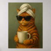 Art mural de spa de chat drôle, Cadeau pour les am (Devant)
