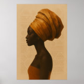 Art mural de style boho représentant une femme afr (Devant)